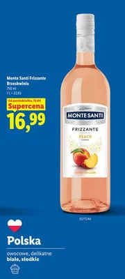 Wino Monte Santi Frizzante Broskwinia promocja w Lidl