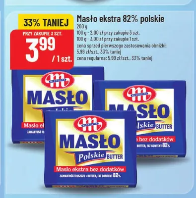 Masło ekstra polskie Mlekovita 82% promocja w POLOmarket