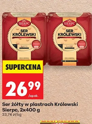 Ser żółty w plastrach Królewski Sierpc promocja w Biedronka