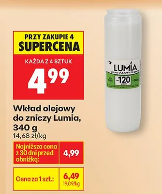 Wkład olejowy do zniczy promocja w Biedronka