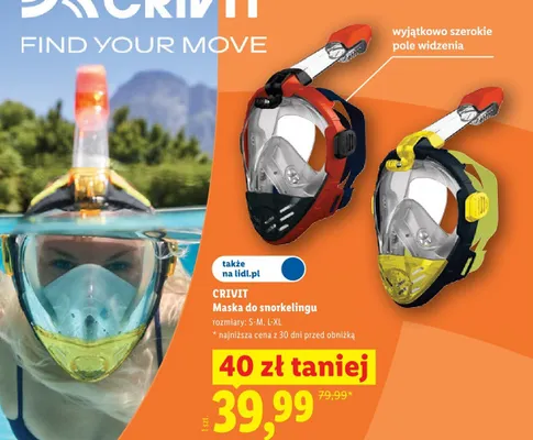 Maska do snorkelingu CRIVIT promocja w Lidl