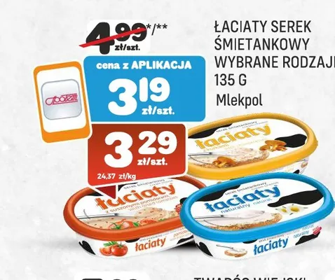Łaciaty serek śmietankowy naturalny promocja w Społem Praga