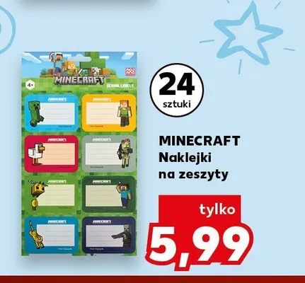 Naklejki na zeszyty Minecraft 24 sztuki promocja w Kaufland