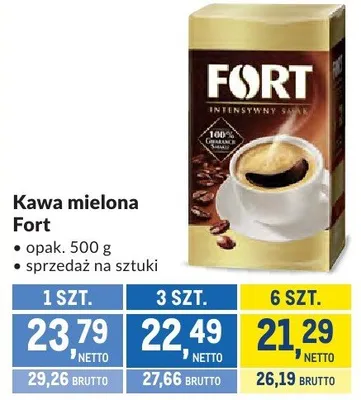 Kawa mielona Fort promocja w Makro