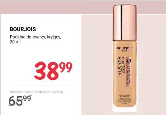 Podkład do twarzy BOURJOIS Always Fabulous Full Coverage Foundation promocja w Rossmann