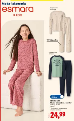 Piżama młodzieżowa z bawełny promocja w Lidl