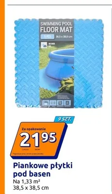 Piankowe płytki pod basen 9-pak 38,5x38,5 cm promocja w Action