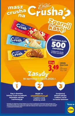 Baton Crush Caramel White Chocolate Popcorn Flavour E.Wedel promocja w Lidl