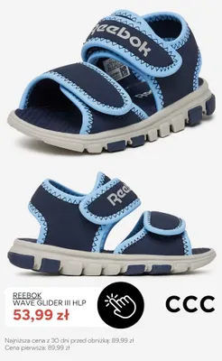 Sandały dziecięce Reebok Wave Glider III HLP promocja w CCC