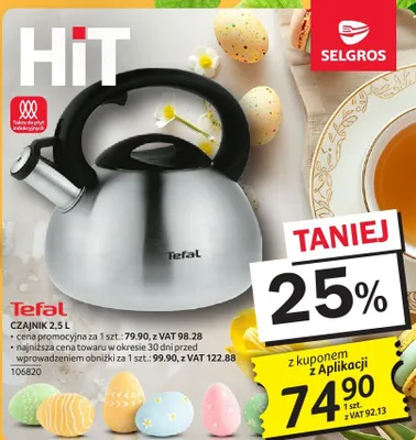 Czajnik Tefal 2,5L promocja w Selgros