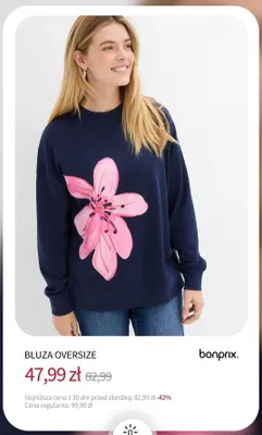 Bluza oversize Bonprix promocja w bonprix