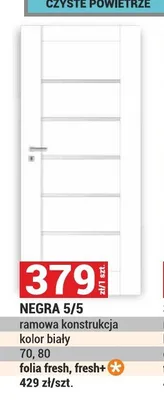 Drzwi pokojowe Negra 5/5 promocja w Merkury Market