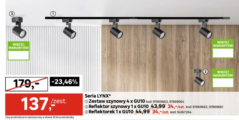 Reflektorek 1 x GU10 Lynx promocja w Leroy Merlin