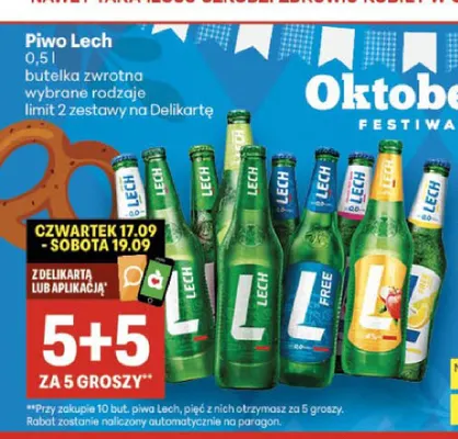Piwo Lech promocja w Delikatesy Centrum