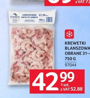 Krewetki blanszowane obrane Freezco promocja w Selgros