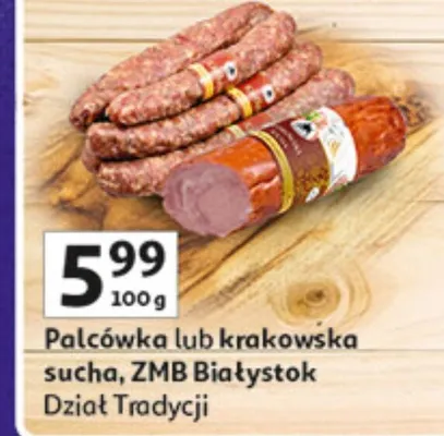 Parówka lub krakowska sucha dział tradycji promocja w Auchan