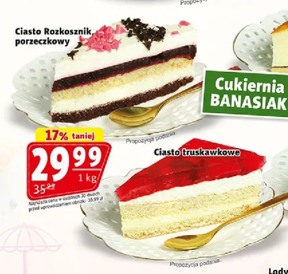 Ciasto truskawkowe Cukiernia Banasiak promocja w Prim Market