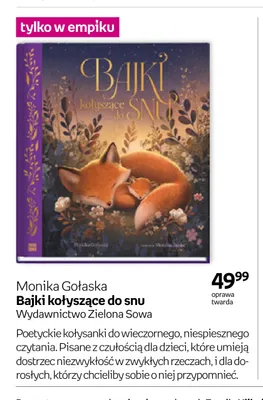 Książka Bajki kołyszące do snu Zielona Sowa promocja w Empik