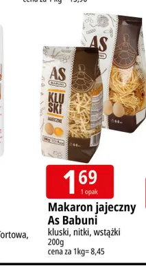 Makaron jajeczny As Babuni promocja w Leclerc