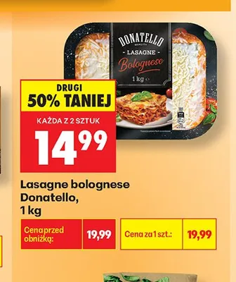 Lasagne bolognese Donatello promocja w Biedronka