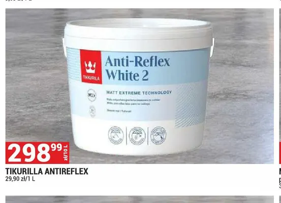 Farba Tikkurila Anti-Reflex White promocja w Merkury Market