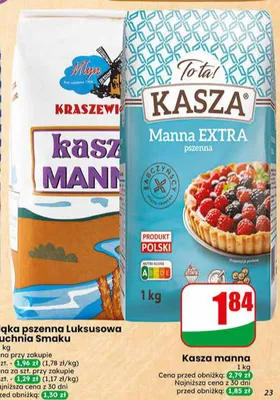 Kasza manna Młyn Kraszewice promocja w Dino