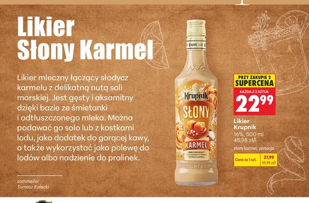 Likier Krupnik słony karmel 16% promocja w Biedronka