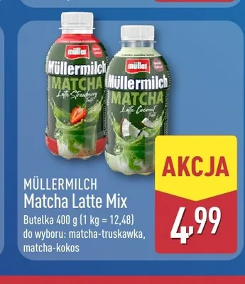 Napój mleczny Müllermilch Matcha Latte Mix matcha-kokos promocja w Aldi