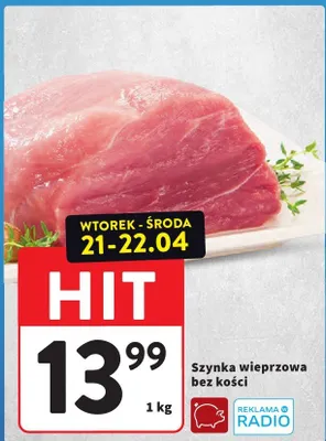 Szynka wieprzowa bez kości promocja w Intermarche