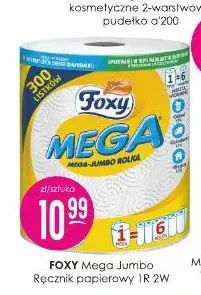 Ręcznik papierowy 1R 2W Foxy Mega Jumbo promocja w Drogerie Jasmin
