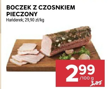 Boczek z czosnkiem pieczony Hańderek promocja w Stokrotka