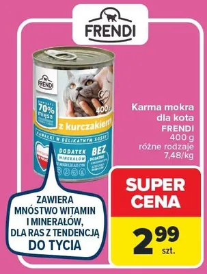 Karma mokra dla kota FRENDI z kurczakiem 400g promocja w Carrefour