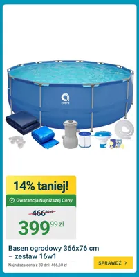 Basen ogrodowy Avenli 366x76cm zestaw 16w1 promocja w ERLI