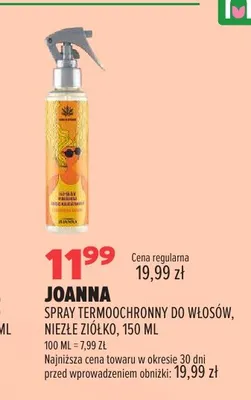 Spray termoochronny do włosów Joanna Niezłe Ziółko promocja w Drogerie Natura