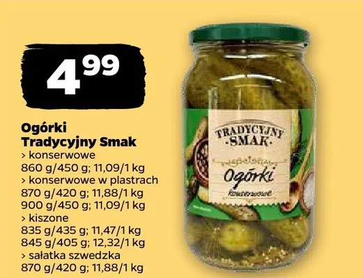 Ogórki konserwowe Tradycyjny Smak promocja w Netto