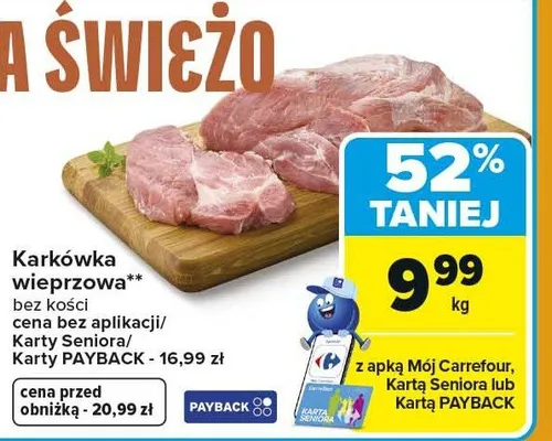 Karkówka wieprzowa promocja w Carrefour Market