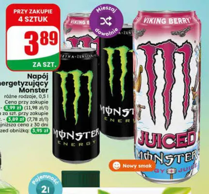 Napój energetyzujący Monster Juiced Viking Berry promocja w Dino