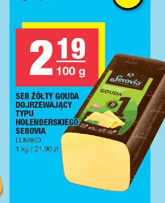 Ser żółty Gouda dojrzewający typu holenderskiego Serovia Lumiko promocja w SPAR