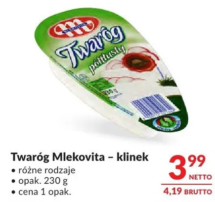 Twaróg Mlekovita - klinek różne rodzaje promocja w Makro