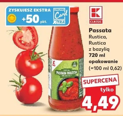 Passata Rustica z bazylią promocja w Kaufland