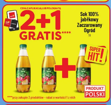 Sok jabłkowy Zaczarowany Ogród 100% promocja w POLOmarket