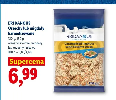 Migdały karmelizowane Eridanous promocja w Lidl