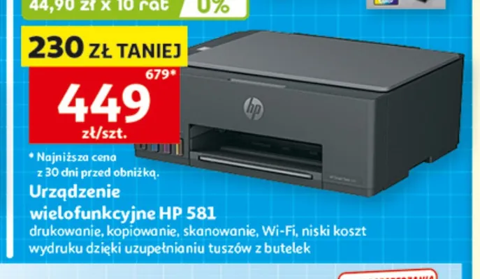 Urządzenie wielofunkcyjne Hp Smart Tank 581 promocja w Auchan