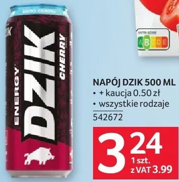 Napój Dzik wszystkie rodzaje promocja w Selgros