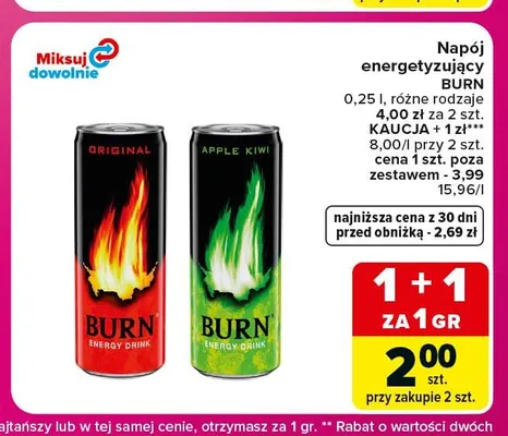 Napój energetyzujący Burn Original promocja w Carrefour Express