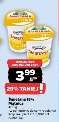 Śmietana 18% promocja w Netto