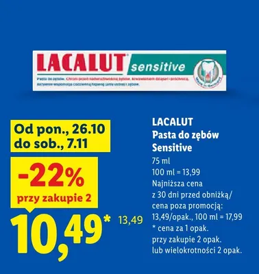 Pasta do zębów Lacalut Sensitive promocja w Lidl