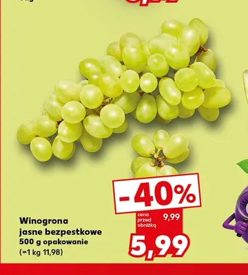 Winogrona jasne bezpestkowe promocja w Kaufland