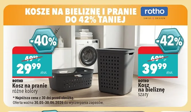 Kosz na bieliznę Rotho promocja w Biedronka