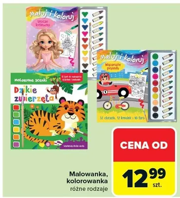 Malowanka, kolorowanka różne rodzaje promocja w Carrefour